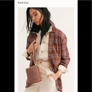 Free People | Linen Plaid Oversized Blazer